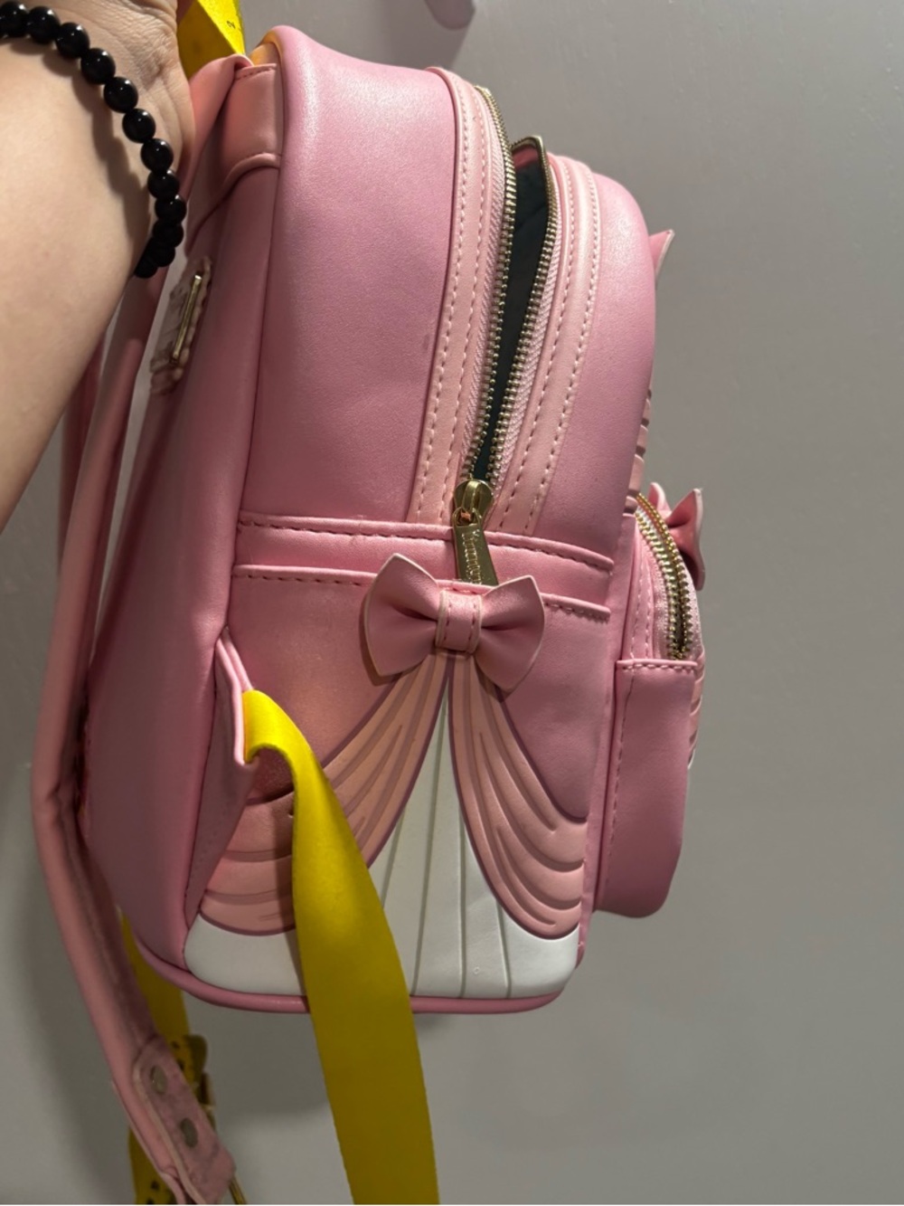 Loungefly cinderella 70 anniversary Pink Mini Backpack with Gold Zipper Detail - Picture 3 of 6